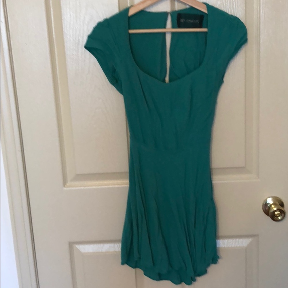 Reformation Green Backless Skater Dress - Picture 1 of 3